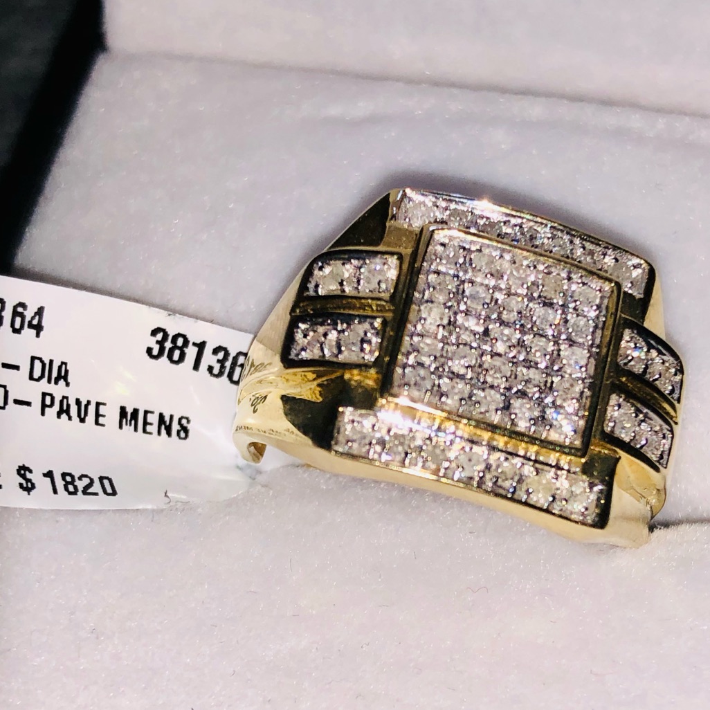 10k Solid Gold Custom Made Real Diamond Men Ring Not Plated Free Appraisal Sale
